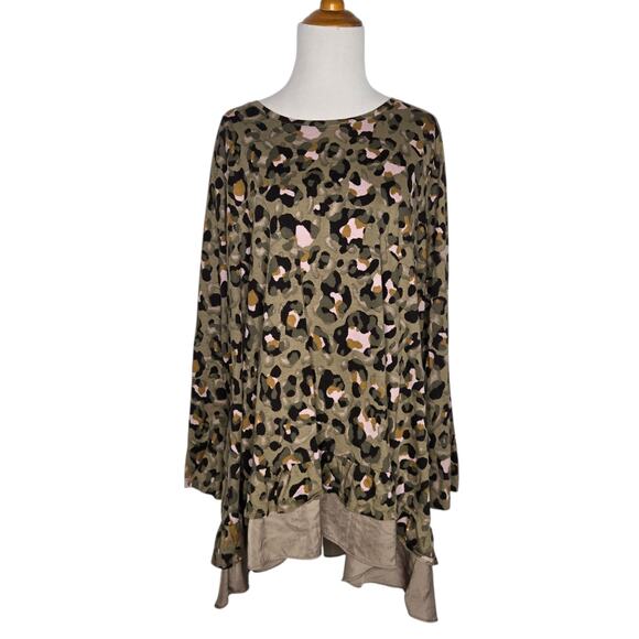 LOGO by Lori Goldstein Tops - LOGO Lori Goldstein Casual Long Sleeve Top Animal Print Basics Womens Plus 2X
